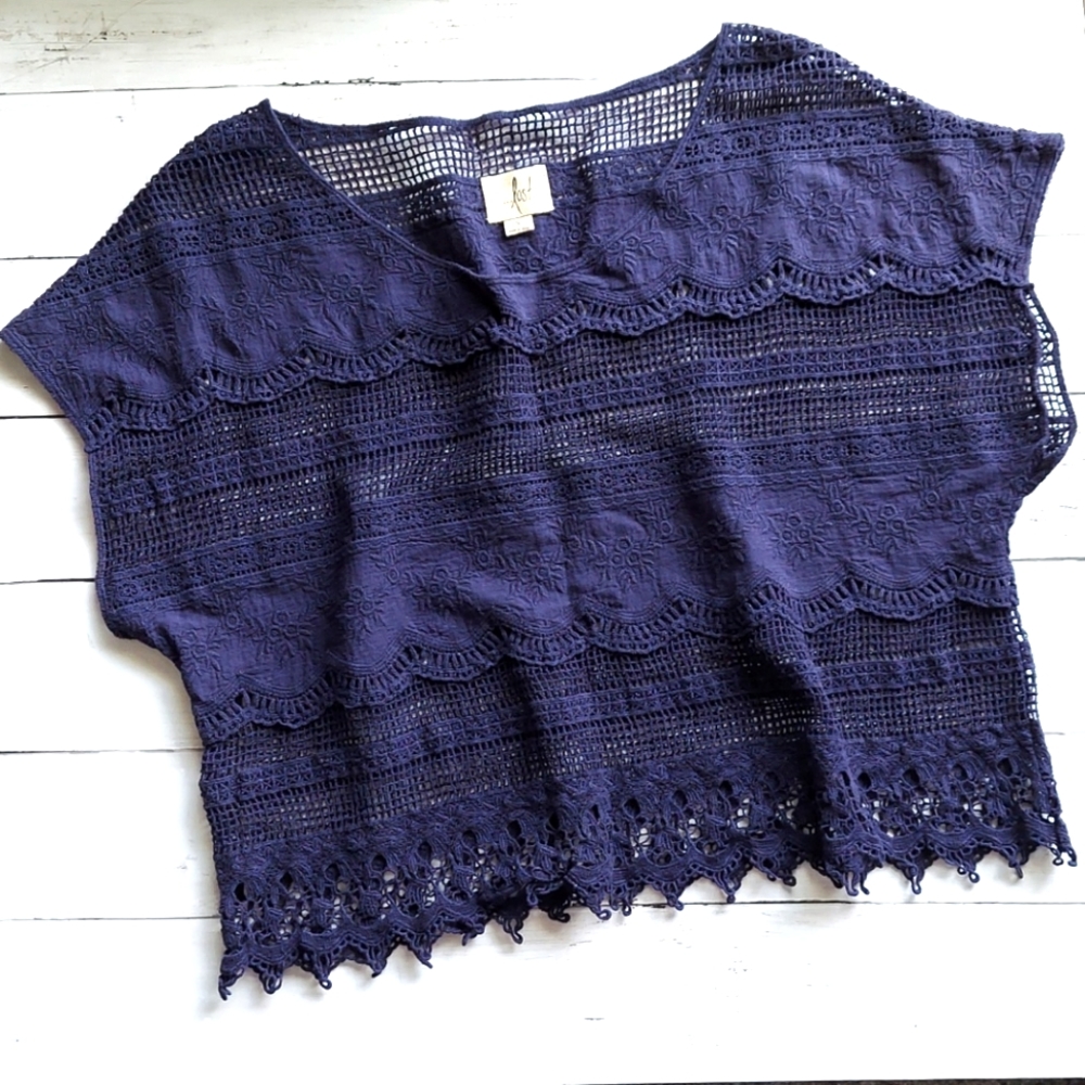 Indigo Crochet Crop Top size Small